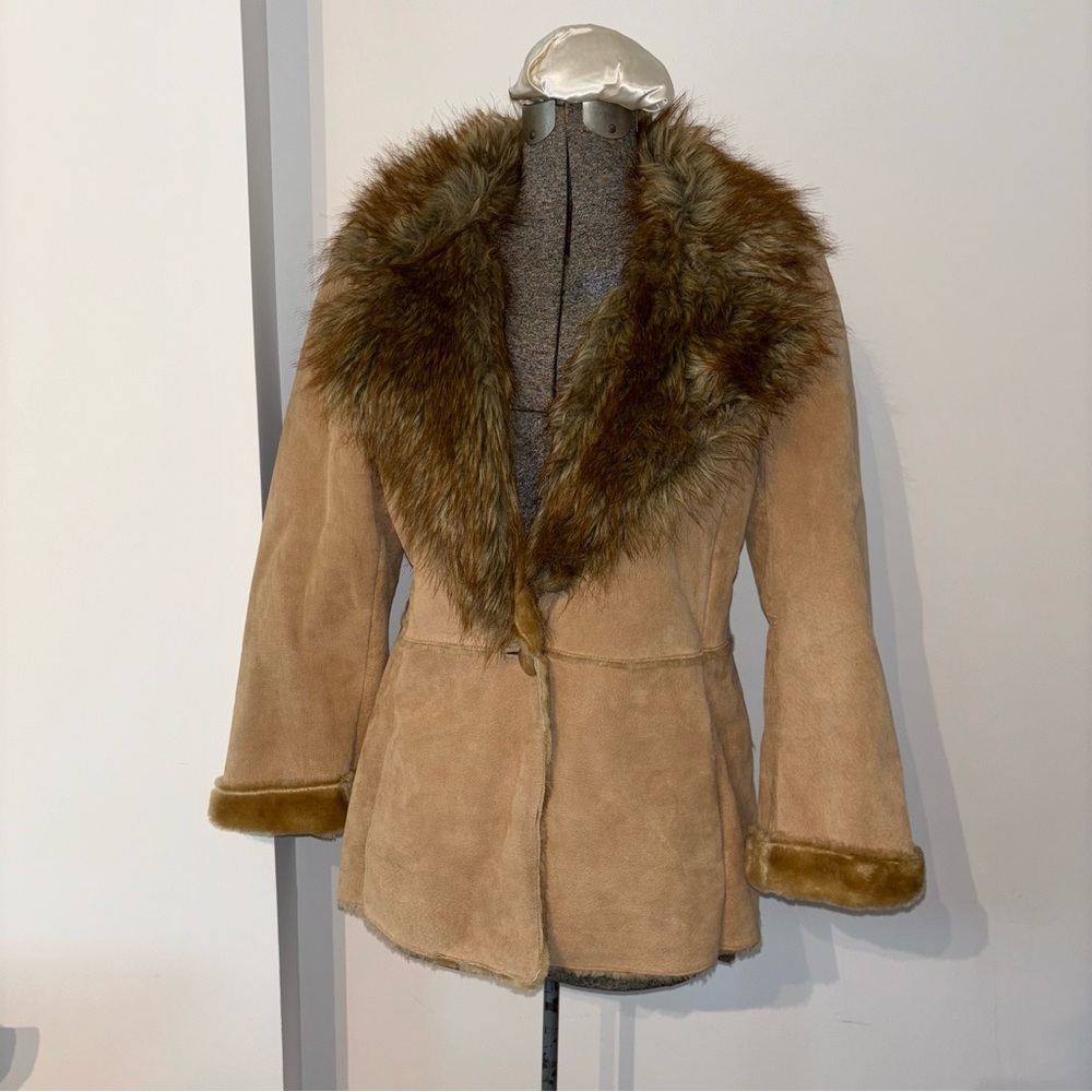 St. John’s Bay real leather faux fur jacket